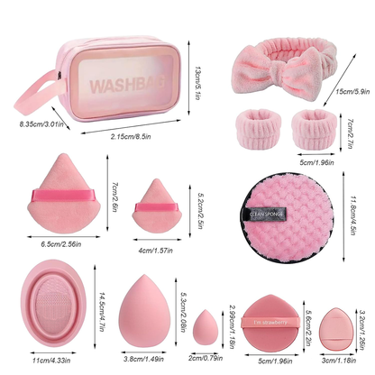 Pink Bloom 42-Piece Complete Makeup Brush & Beauty Kit 🌸✨